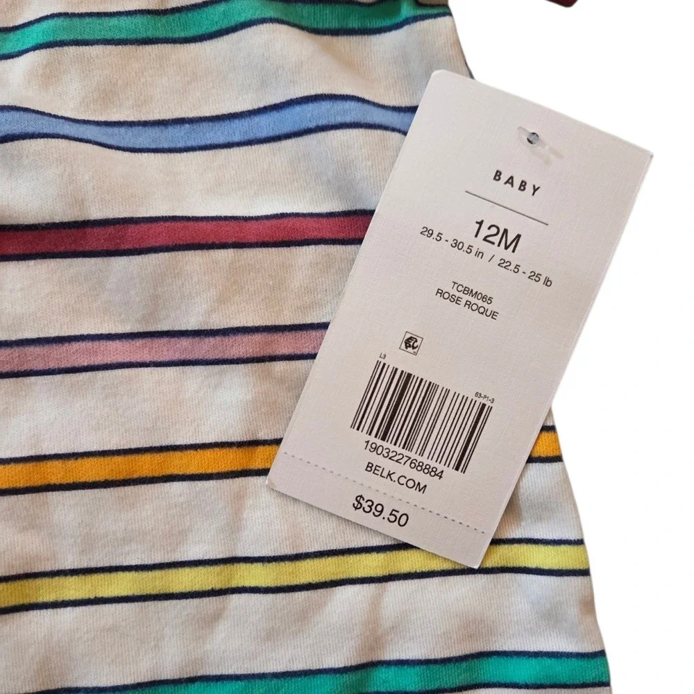 Crown & Ivy Baby Boys 12M Polo Romper 2 Pack Houndstooth Striped Multi Color NEW